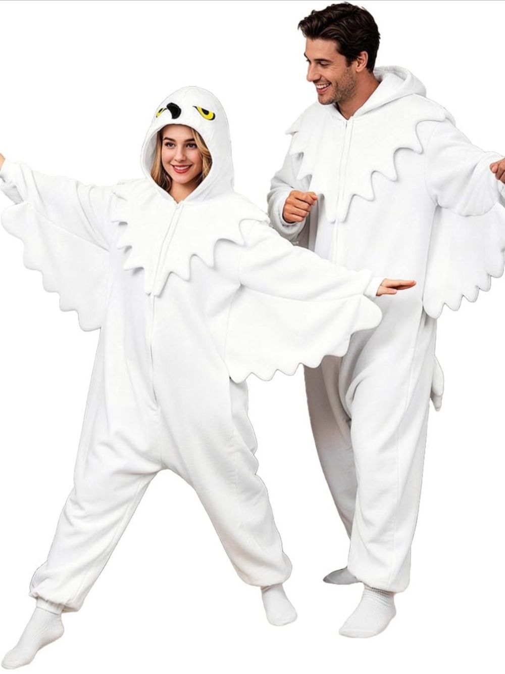 White Owl Hooded One-Piece costume or pajamas